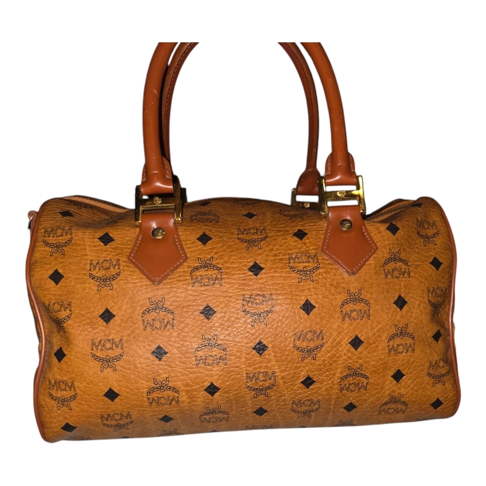 MCM Cognac Visetos Boston Bag, WITH COA - Picture 10 of 17